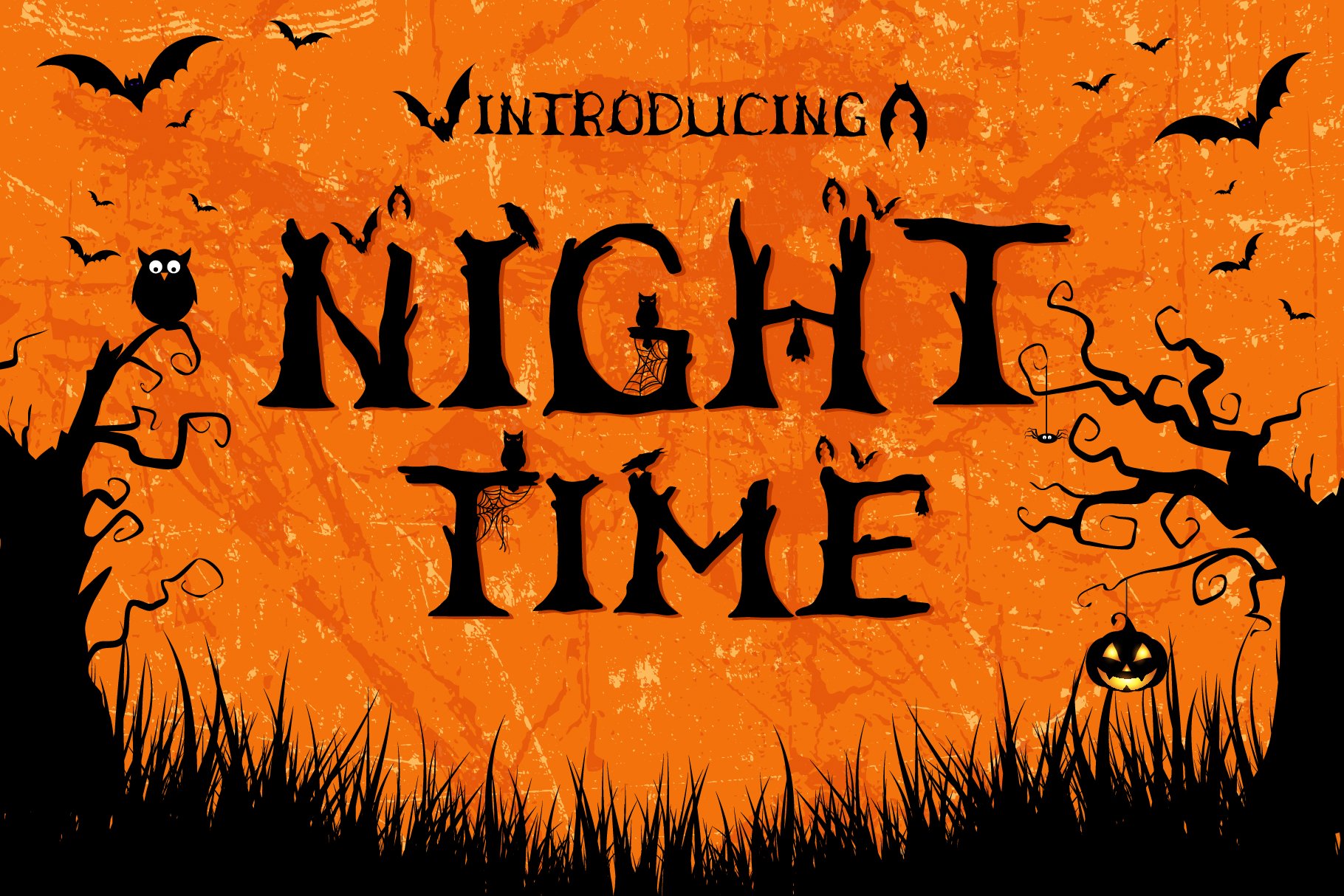 Night Time Fonts cover image.