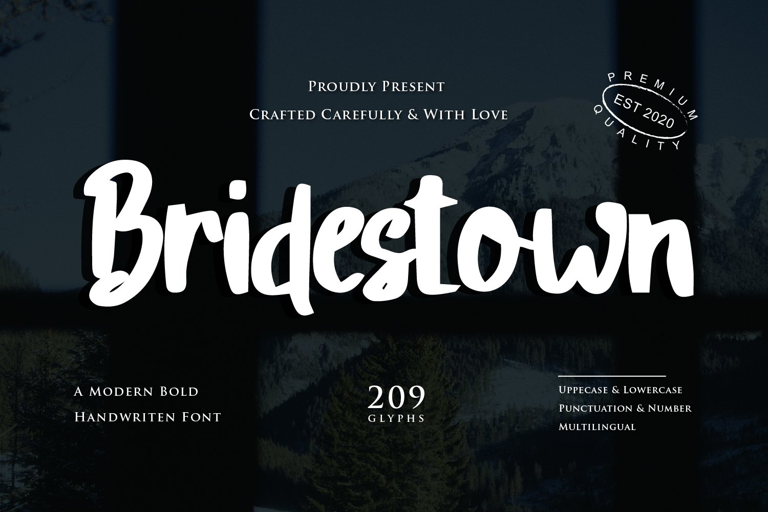 Bridestown - Modern Bold Script font cover image.