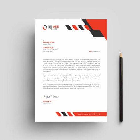 Clean and Modern Corporate Business Letterhead Template Design cover image.