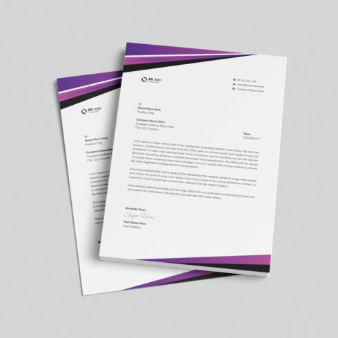 Clean and Modern Letterhead Template Design cover image.