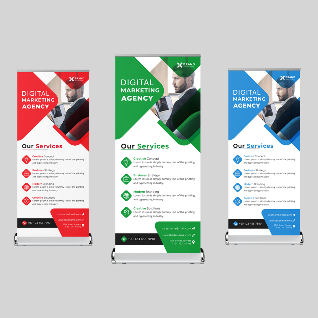 Digital Marketing Agency Roll Up Banner Design Template cover image.
