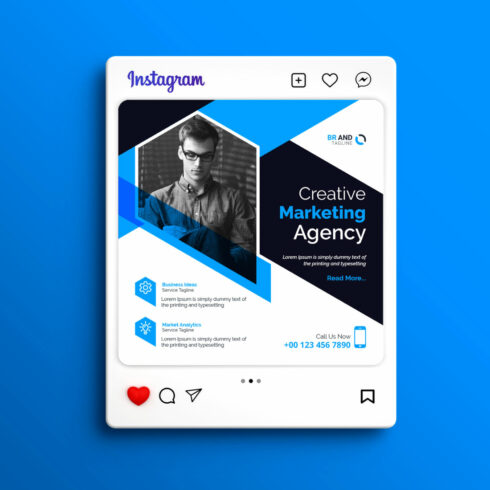 Digital Marketing Social Media Instagram Post Banner cover image.