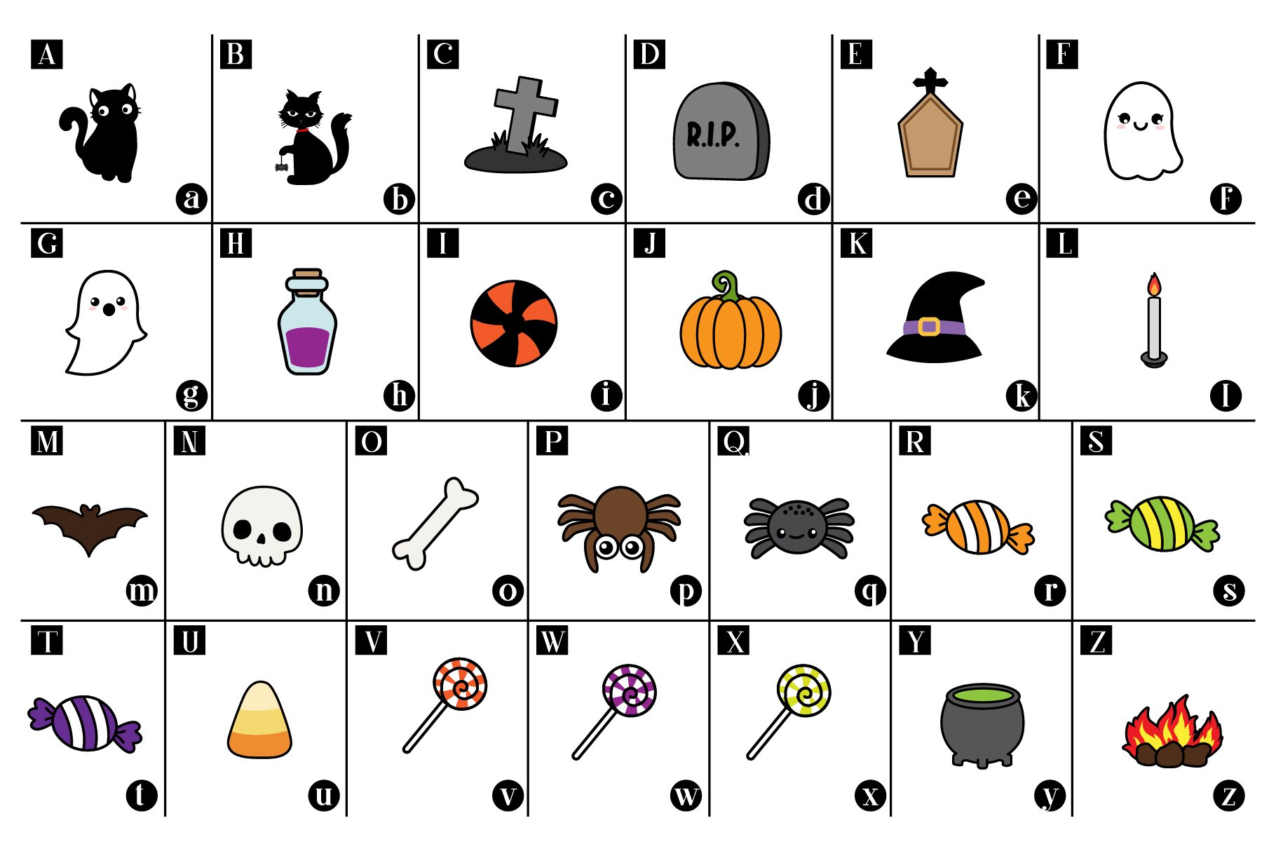 Halloween Doodle Dingbats&Color font preview image.