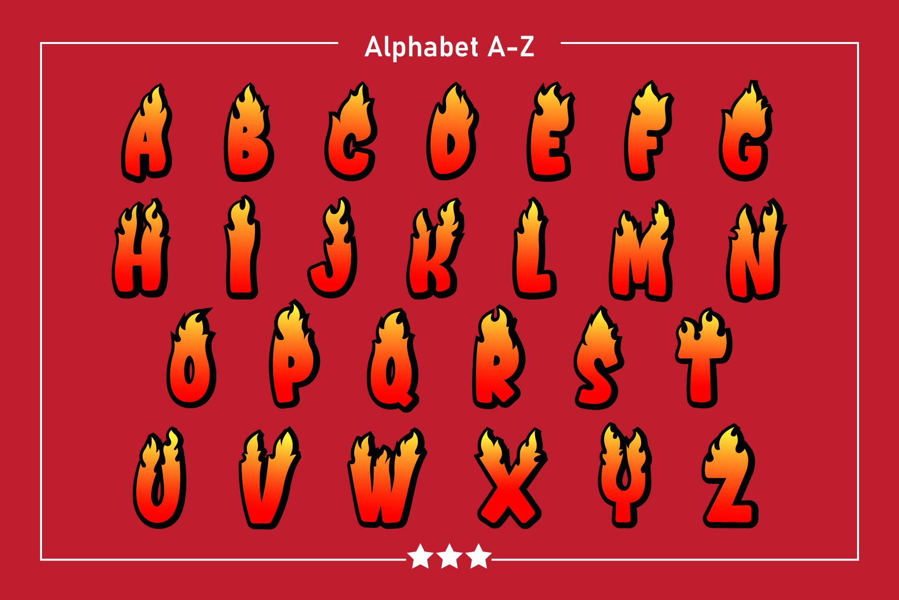 Hot Fire Color Fonts preview image.