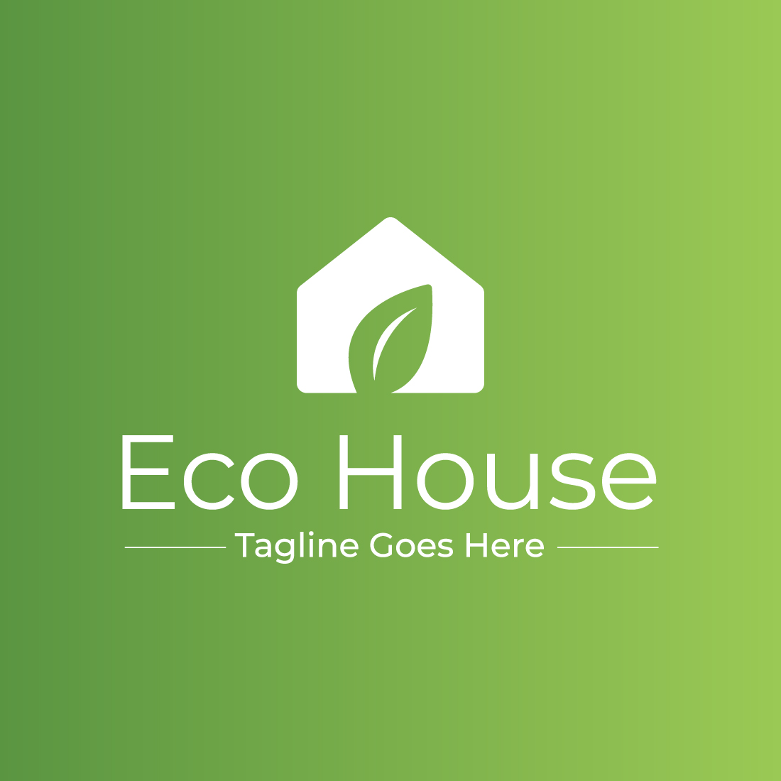 Eco House Logo Design Template preview image.