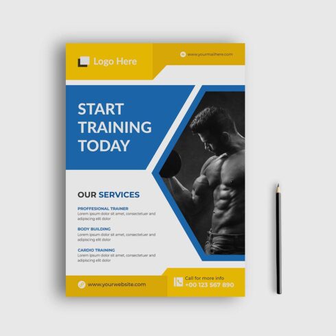 Gym and Fitness Flyer Design Template & social media post banner and Square web banner Flyer Design Template, Workout, fitness and Sports social media post banner, fitness gym Flyer banner design cover image.