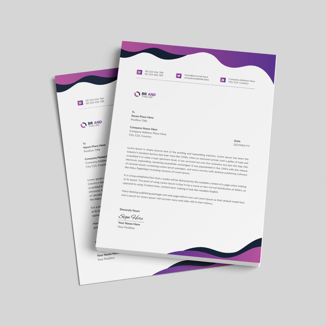 Business Letterhead Template Design preview image.