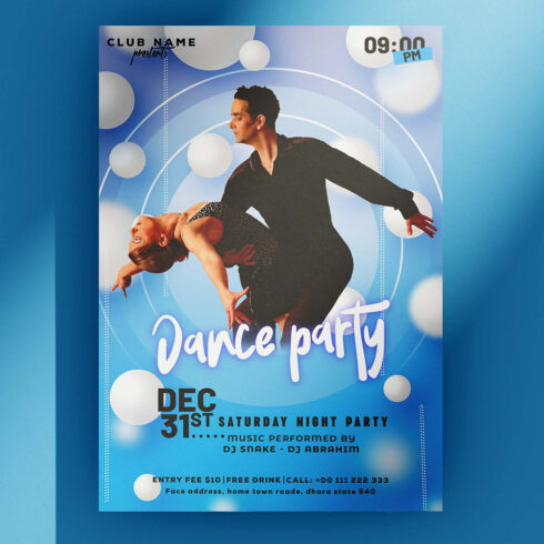 Club Dance Party Flyers With Instagram Templates cover image.