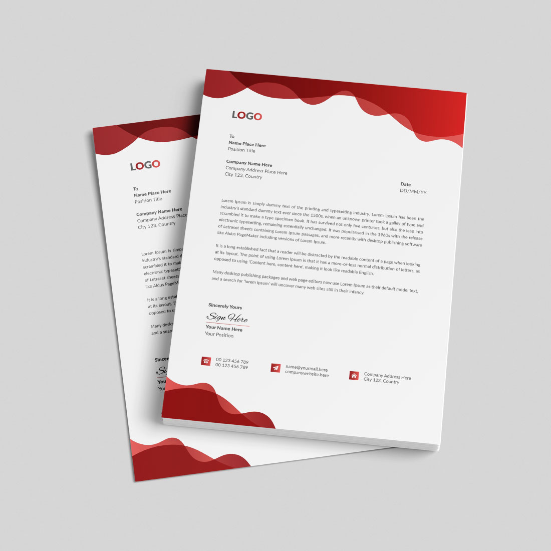 Creative and Modern Letterhead Design preview image.