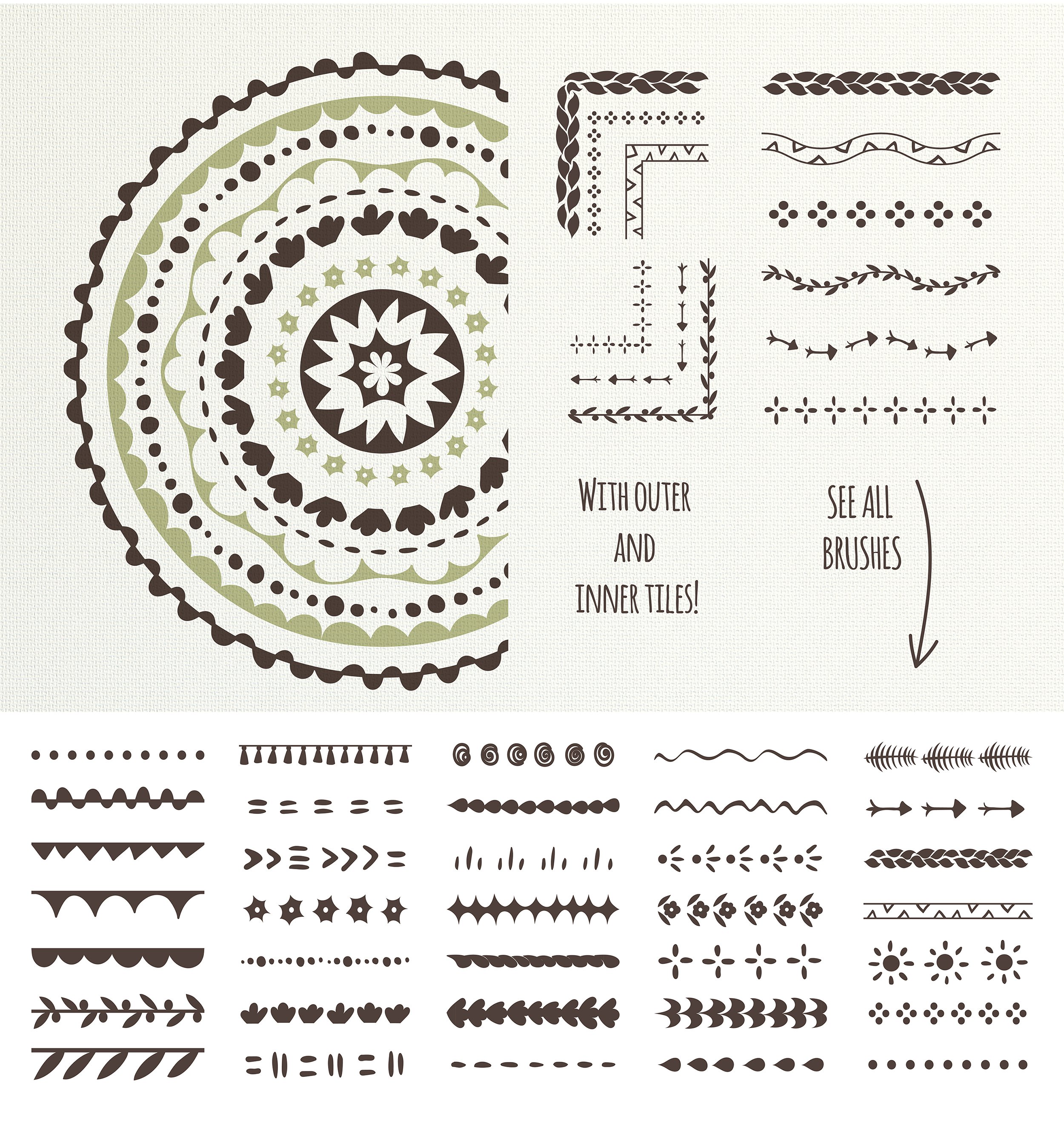 Brushes and patterns | ethnic&floralpreview image.