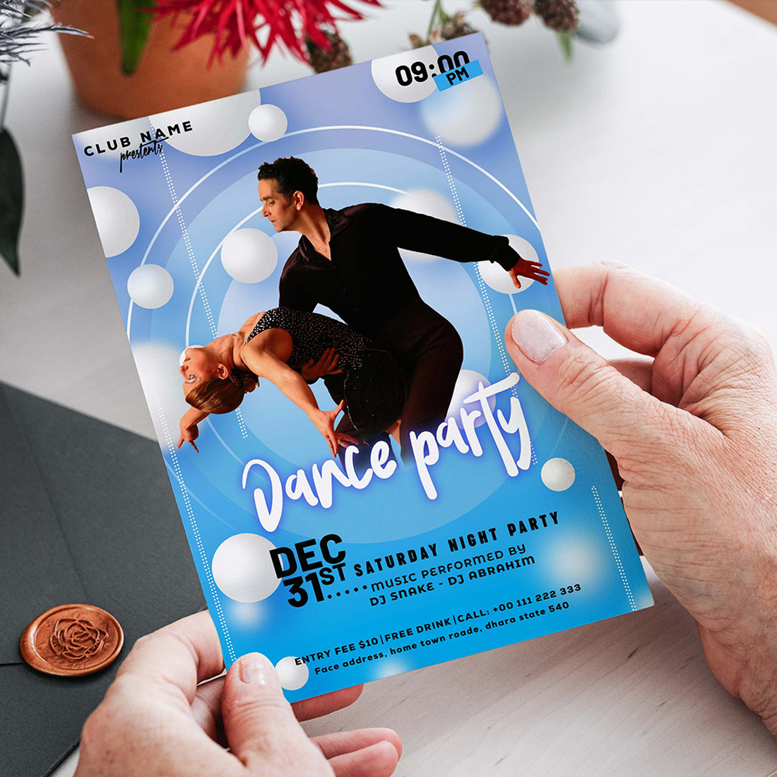 Club Dance Party Flyers With Instagram Templates preview image.