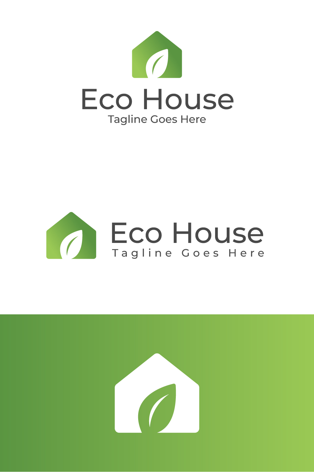 Eco House Logo Design Template pinterest preview image.