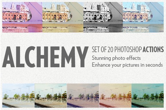 Alchemy - 20 photoshop actionspreview image.