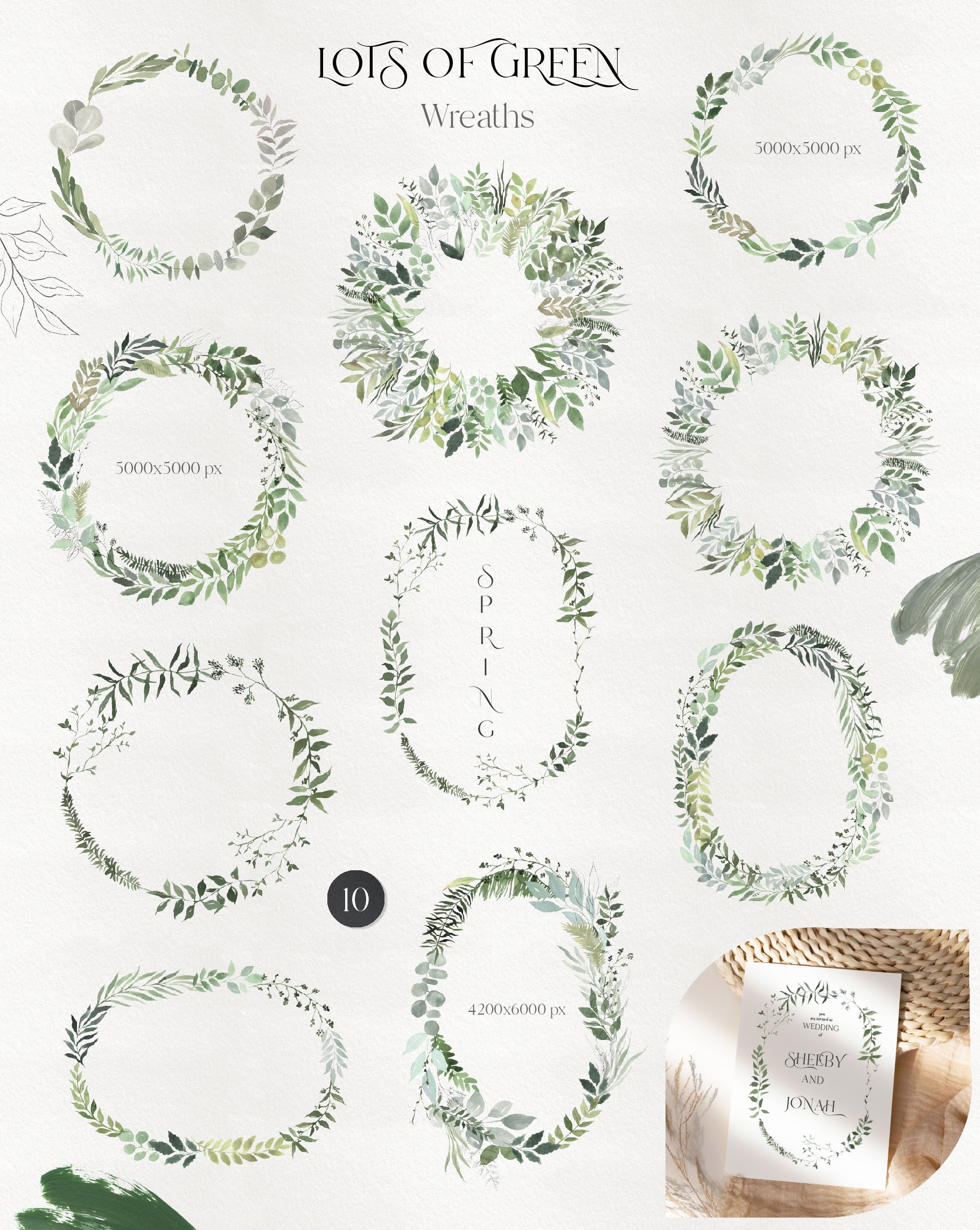 White sheet with a bunch of wreaths on it.