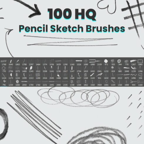 100 Pencil Sketch Brushescover image.