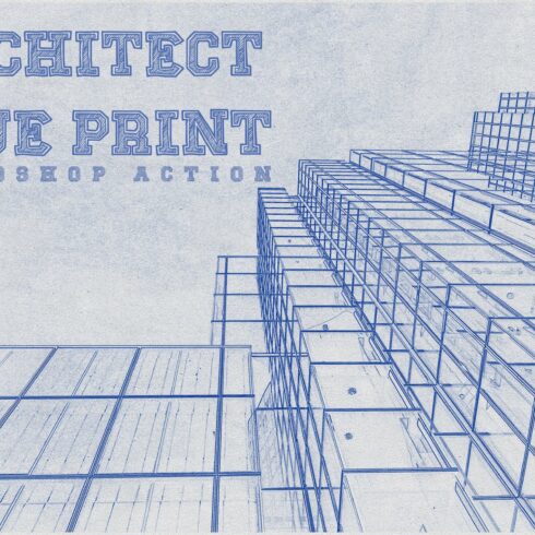 Architect Blueprint Photoshop Actioncover image.