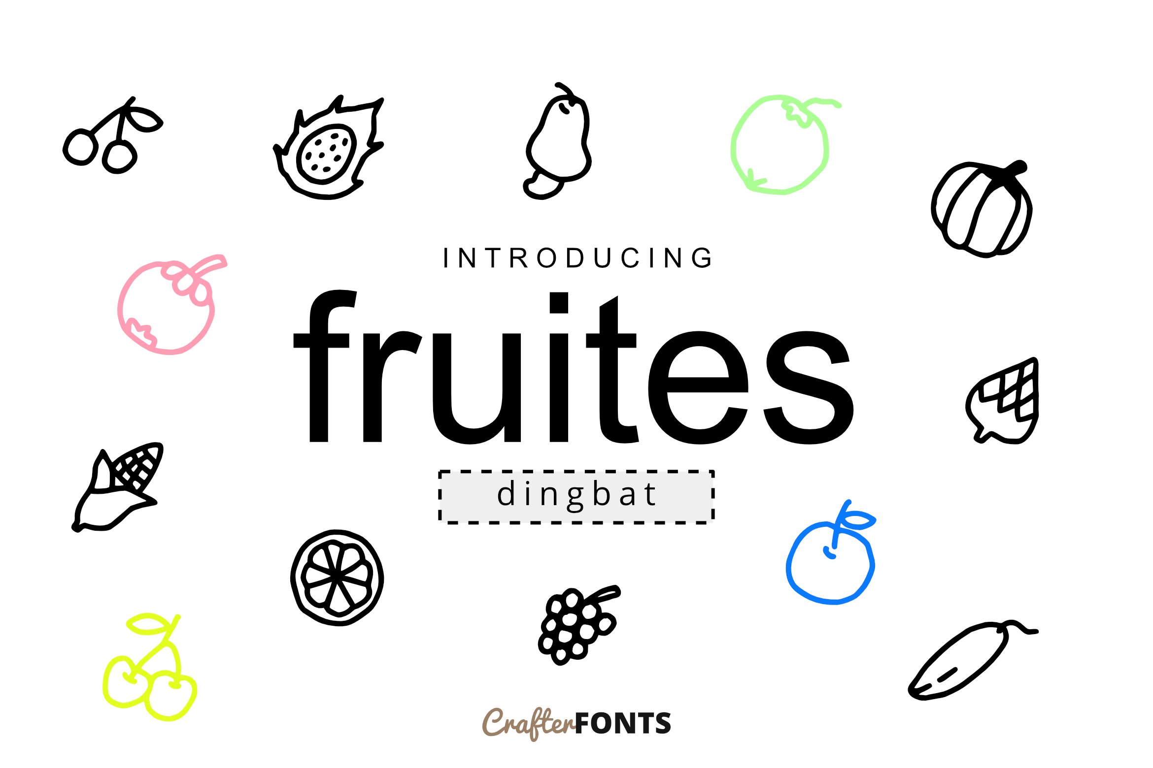 Fruites Doodle Dingbat cover image.