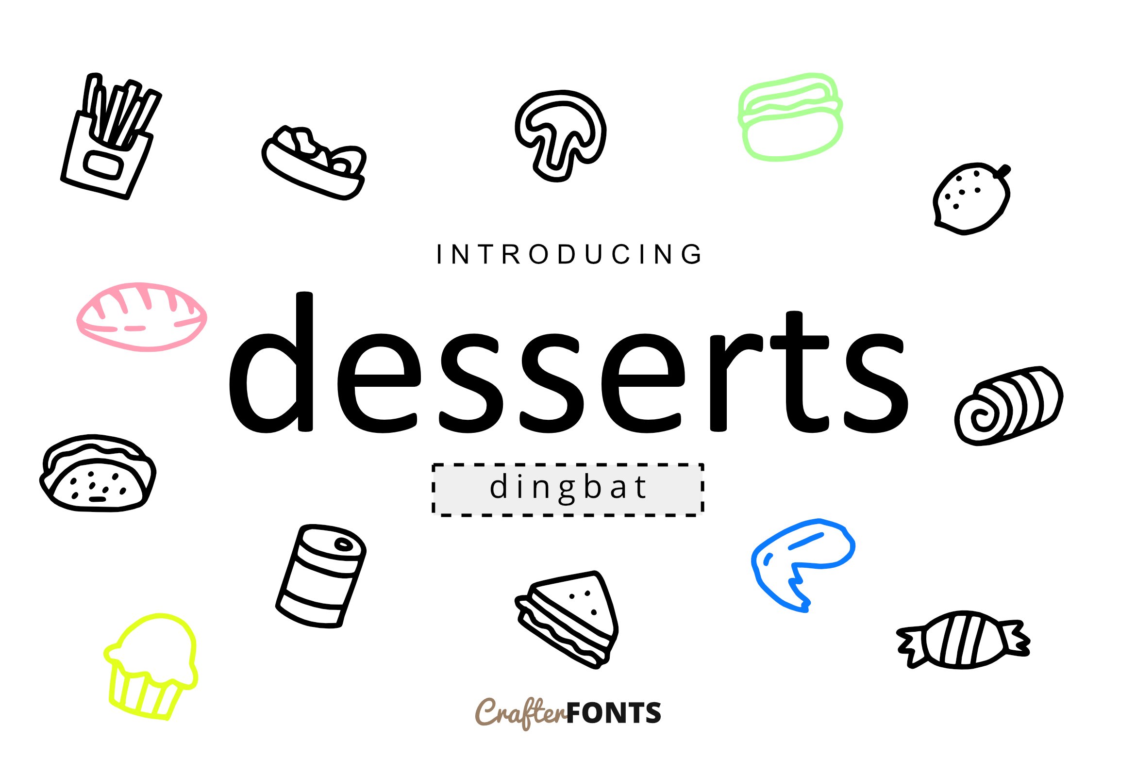 Desserts Doodle Dingbat cover image.