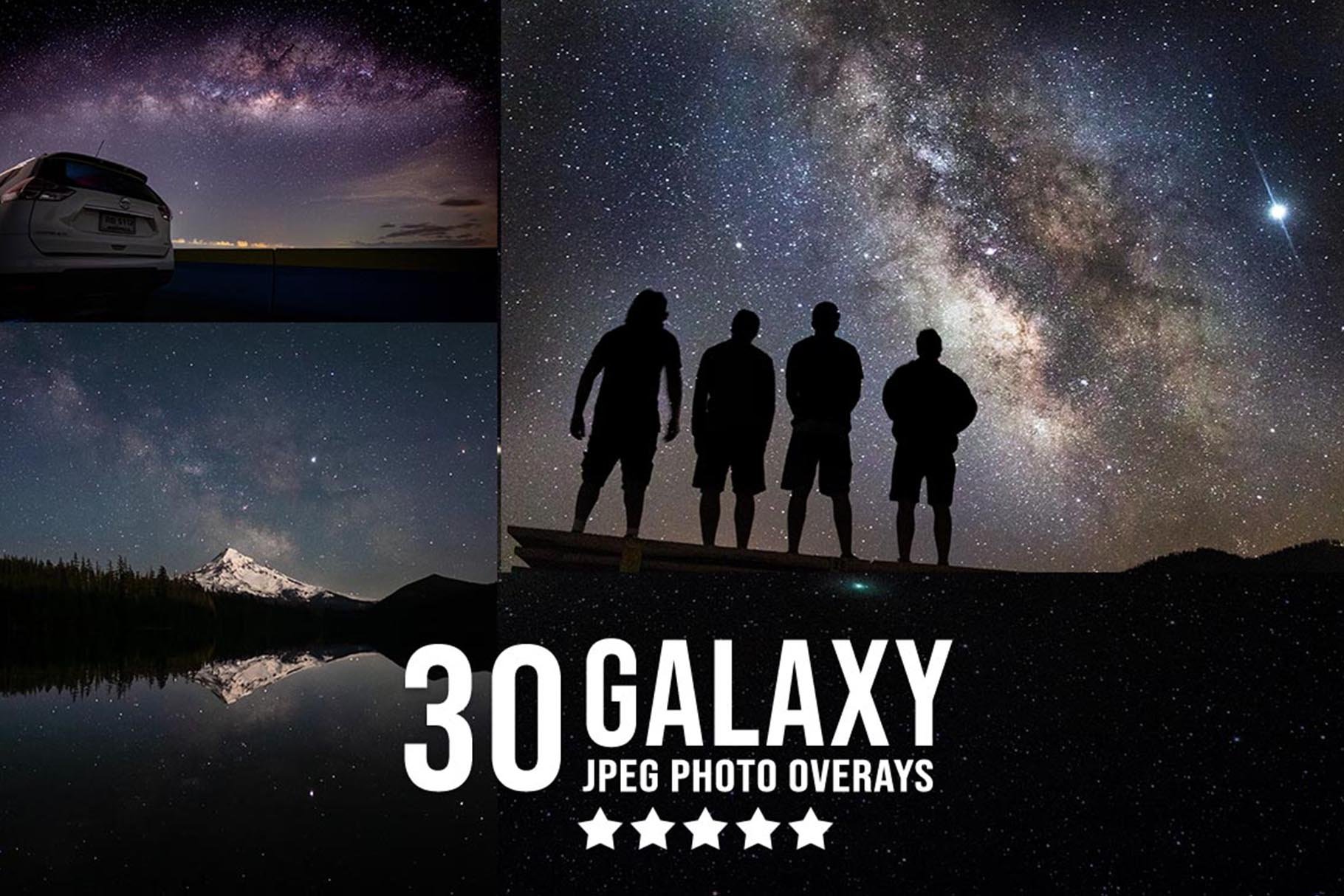 30 Galaxy Photoshop Overlayscover image.