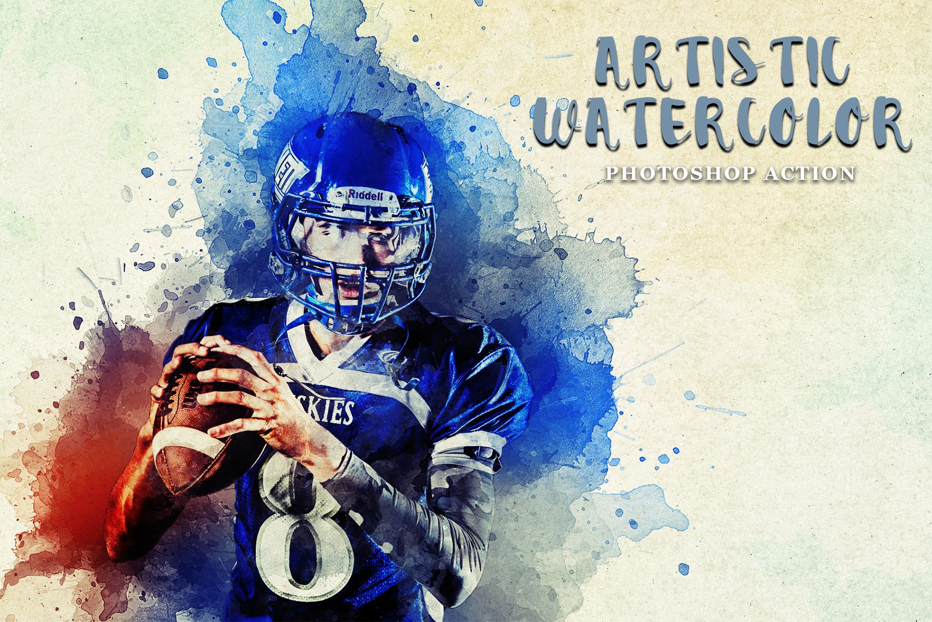 Artistic Watercolor Photoshop actioncover image.