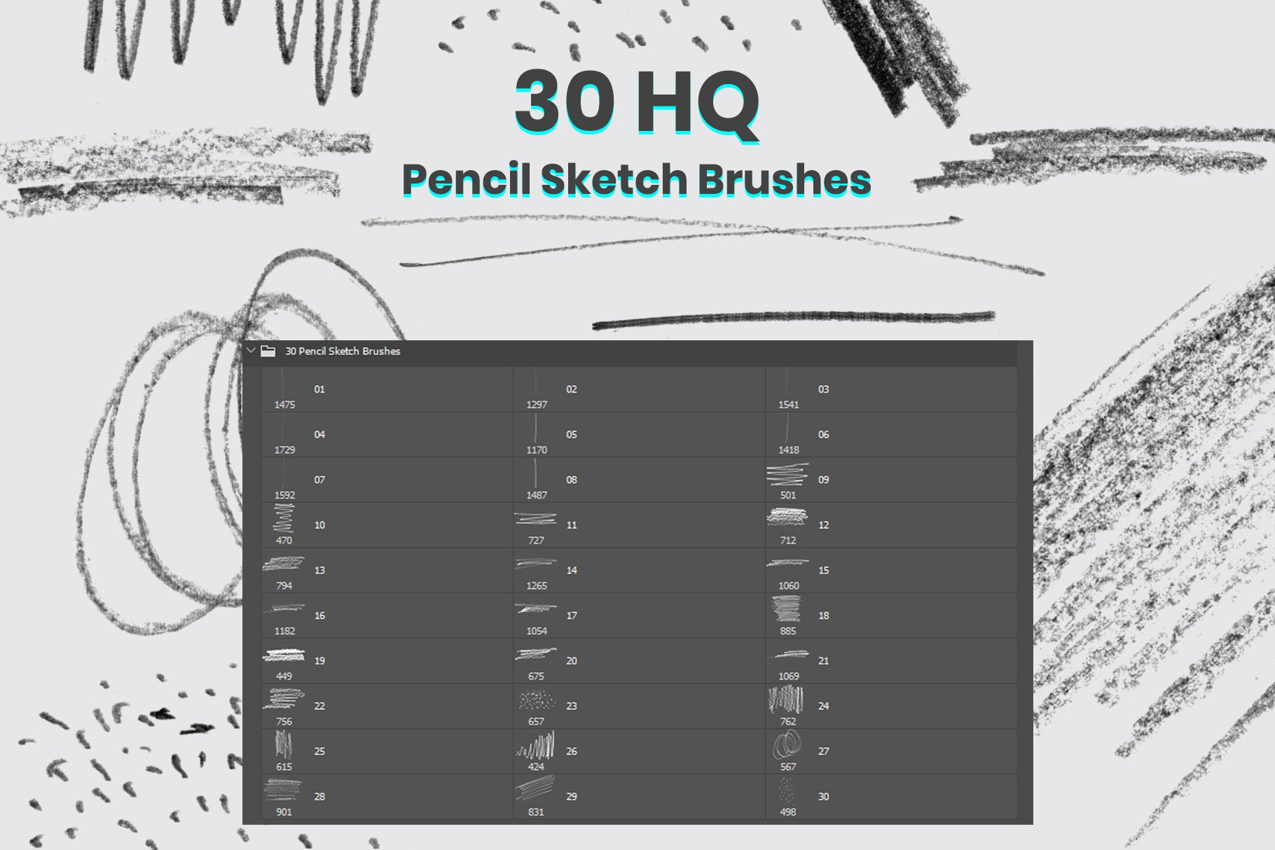 Pencil Sketch Brushes For Photoshopcover image.