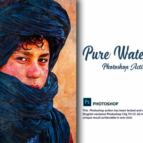Pure Watercolor Photoshop Actioncover image.