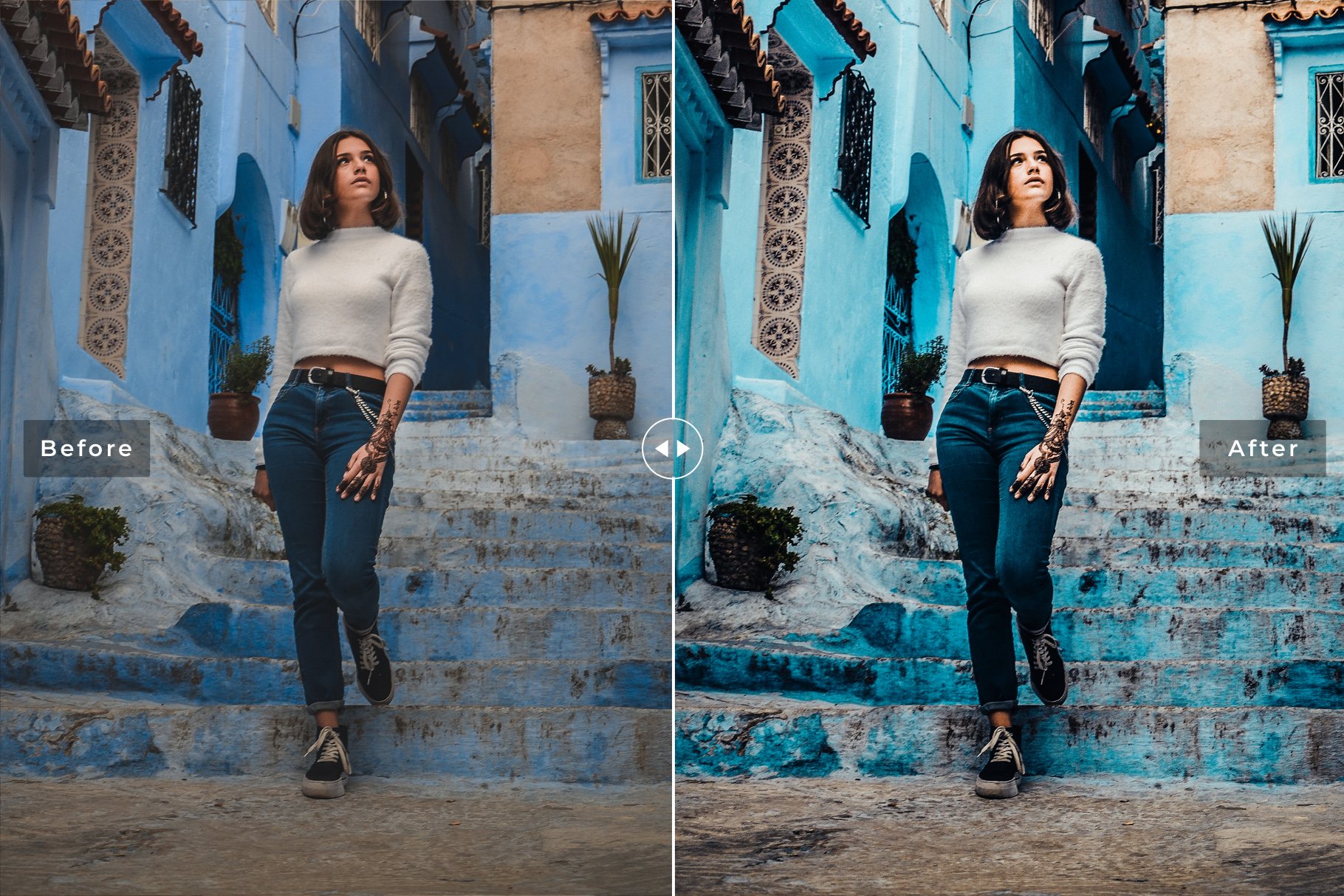 Chefchaouen Lightroom Presets Packpreview image.