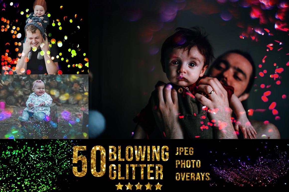 50 Blowing Glitter Photo Overlay JPGcover image.