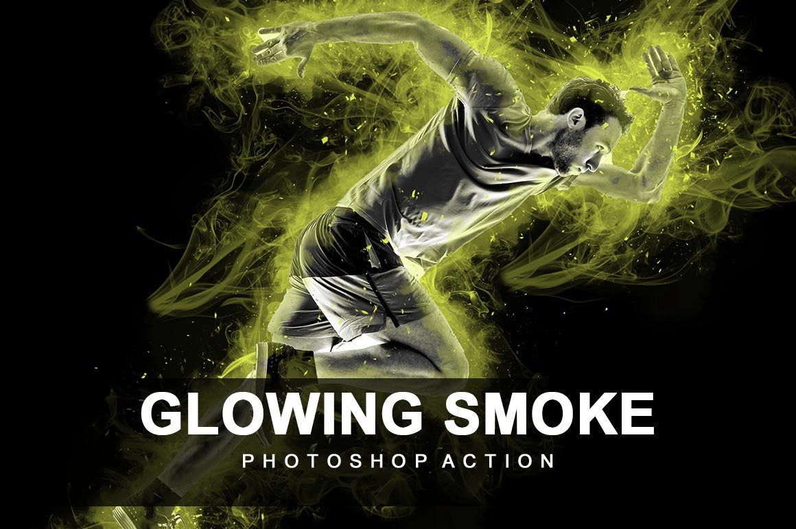 Glowing Smoke Photoshop Actioncover image.