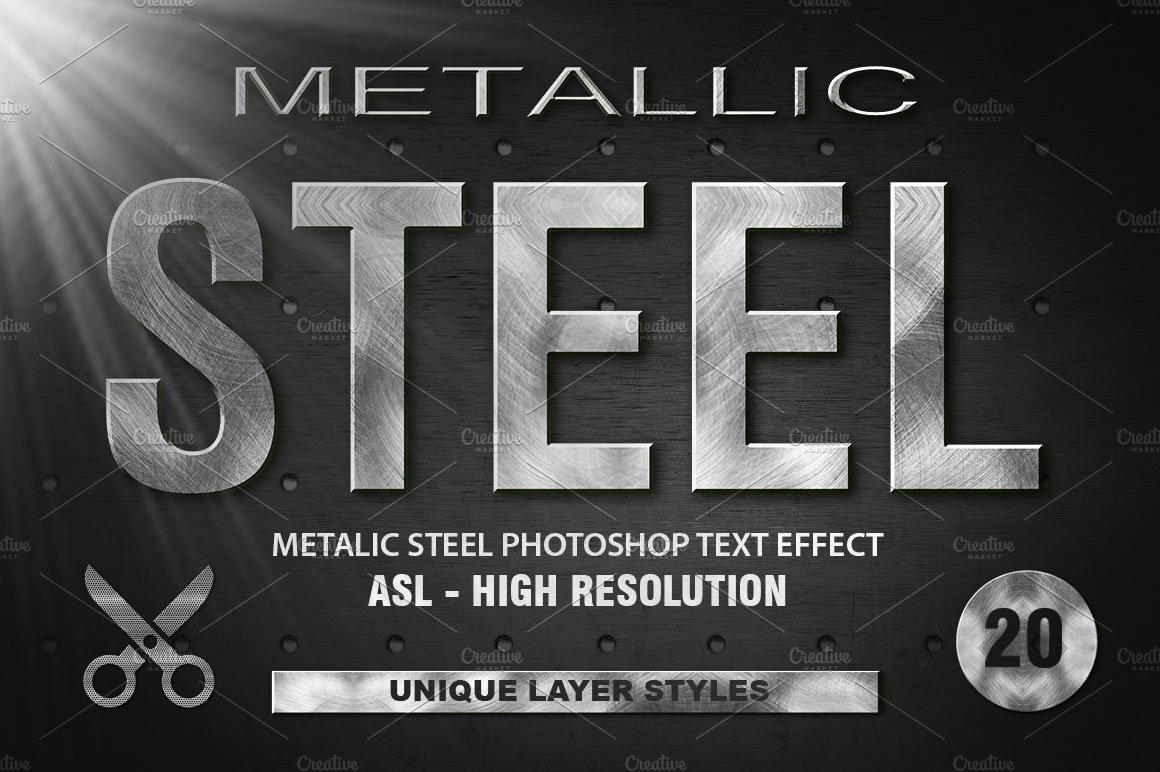 20 Metal Photoshop Layer Stylescover image.