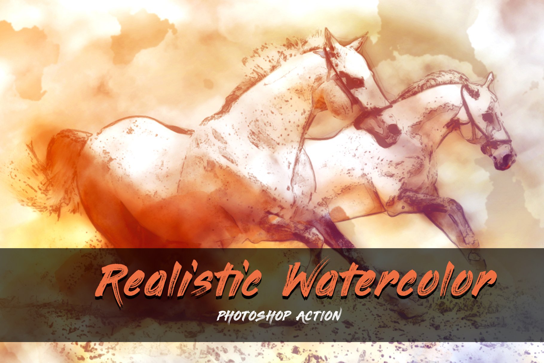 Realistic watercolor Photoshop Actiocover image.