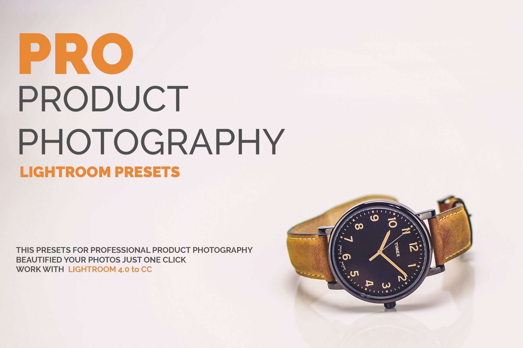 PRO Product Photography LR Presetscover image.