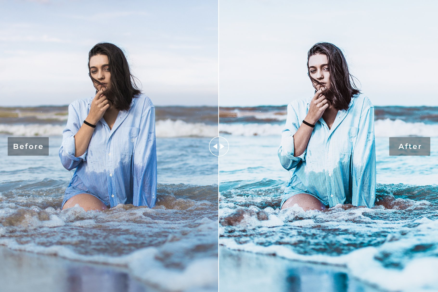 Ocean Blue Lightroom Presets Packpreview image.