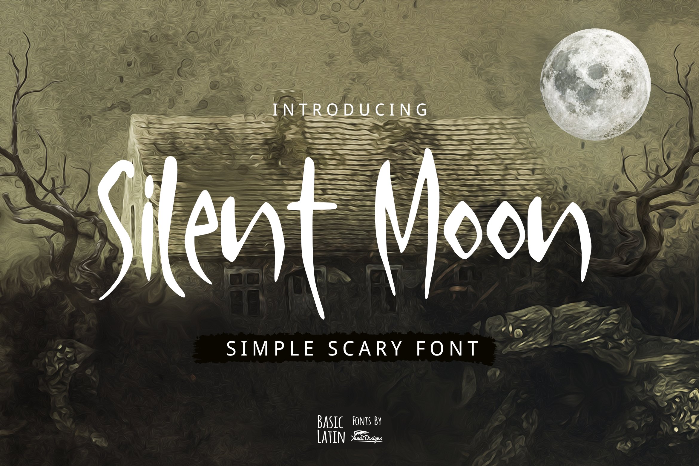 Silent Moon Scary Font cover image.