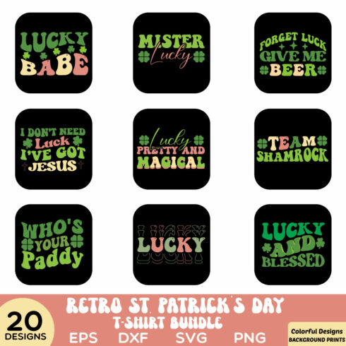 Retro St Patrick\'s Day t-shirt Bundle cover image.