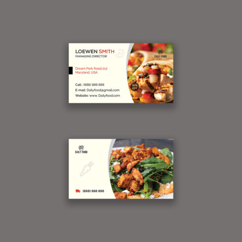 Food Business Card Template cover image.