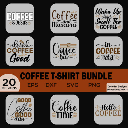 Coffee t-shirt design Bundle cover image.