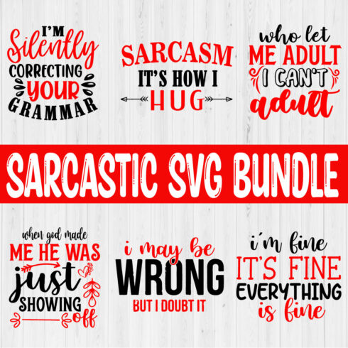 Sarcastic Svg Quotes Bundle Vol19 cover image.