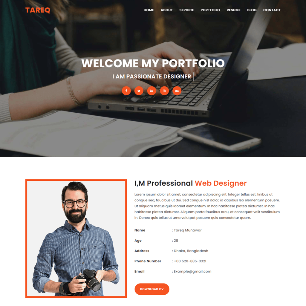 Portfolio Website HTML Template - MasterBundles