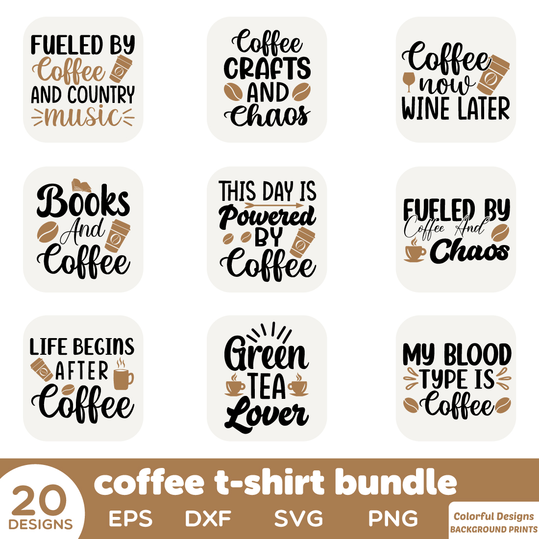 Coffee t-shirt bundle cover image.