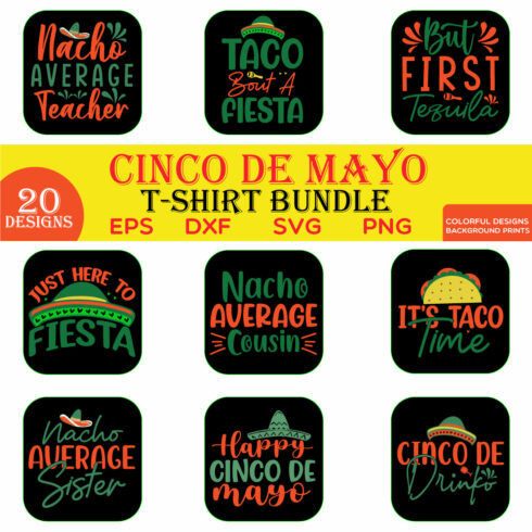 Cinco De Mayo T-shirt Bundle cover image.