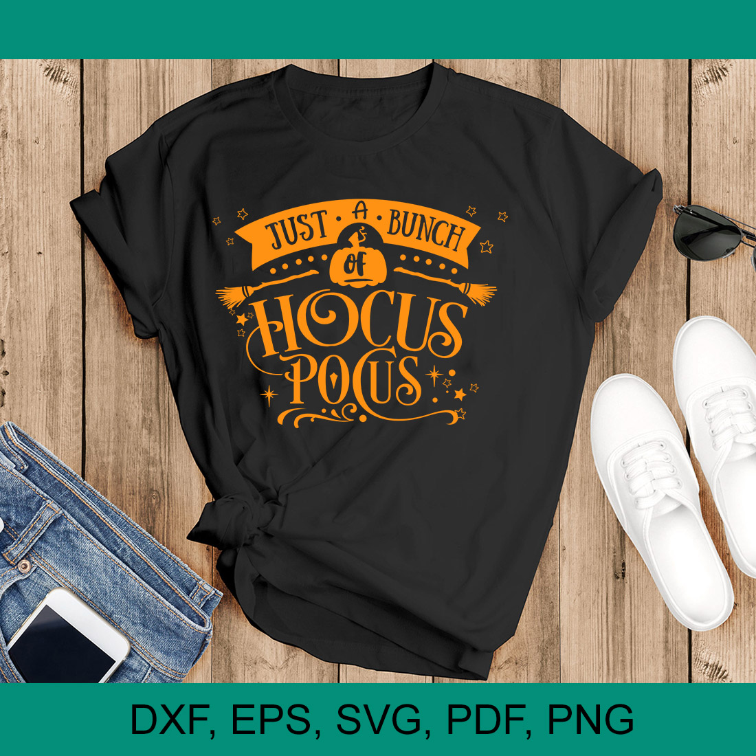 Just A Bunch Hocus Pocus SVG t-shirt Design cover image.