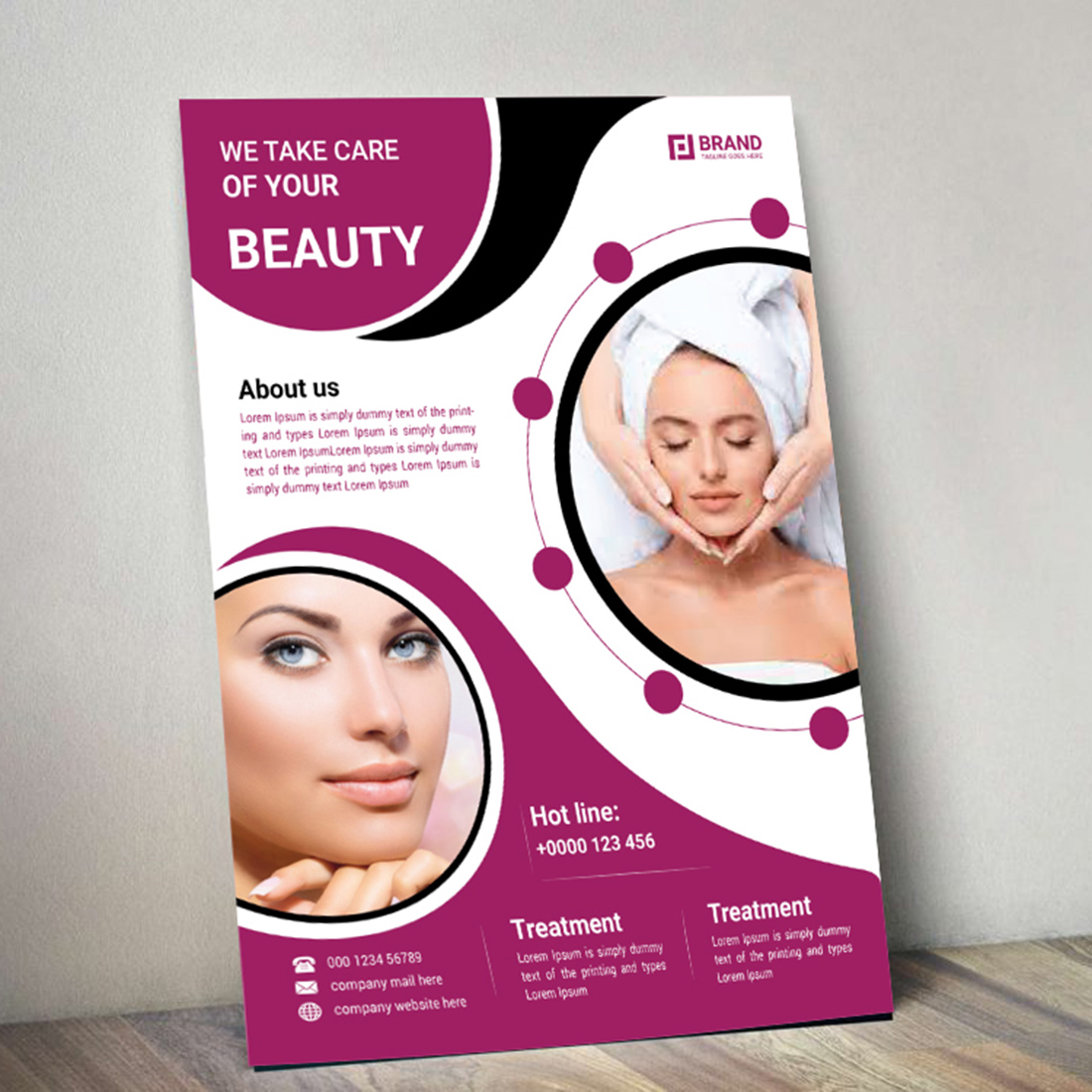 Beauty flyer design with modern cover image.