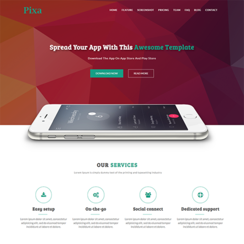 App Landing Page Website Template cover image.