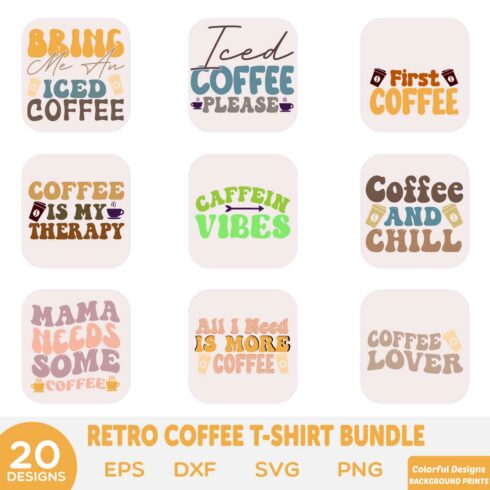 Retro Coffee t-shirt Bundle cover image.