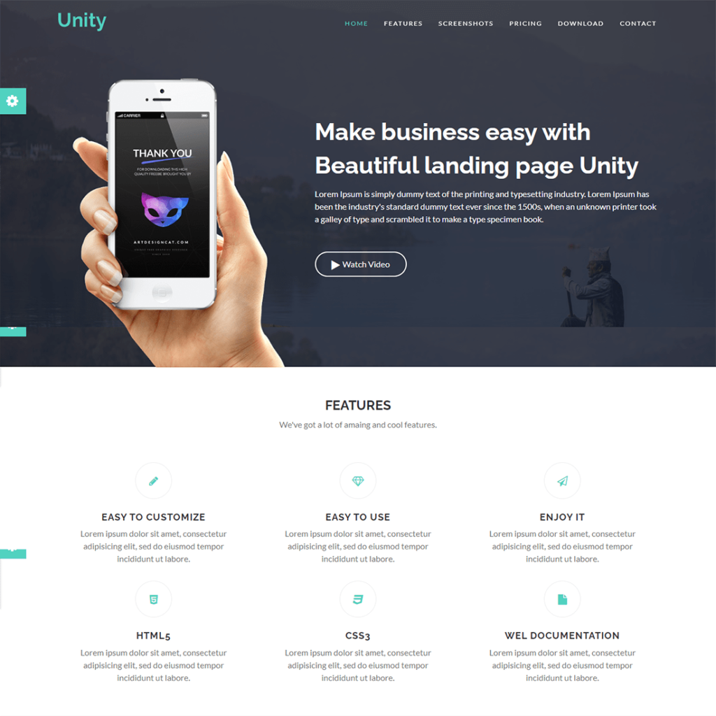 Mobile App Landing Page Template - MasterBundles