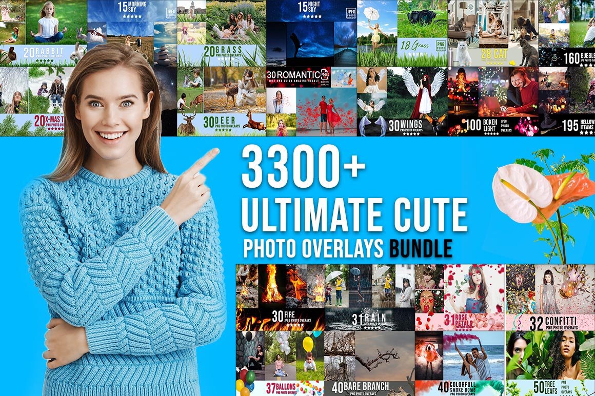 3300+ Photo Overlays Bundle+FREE Actcover image.