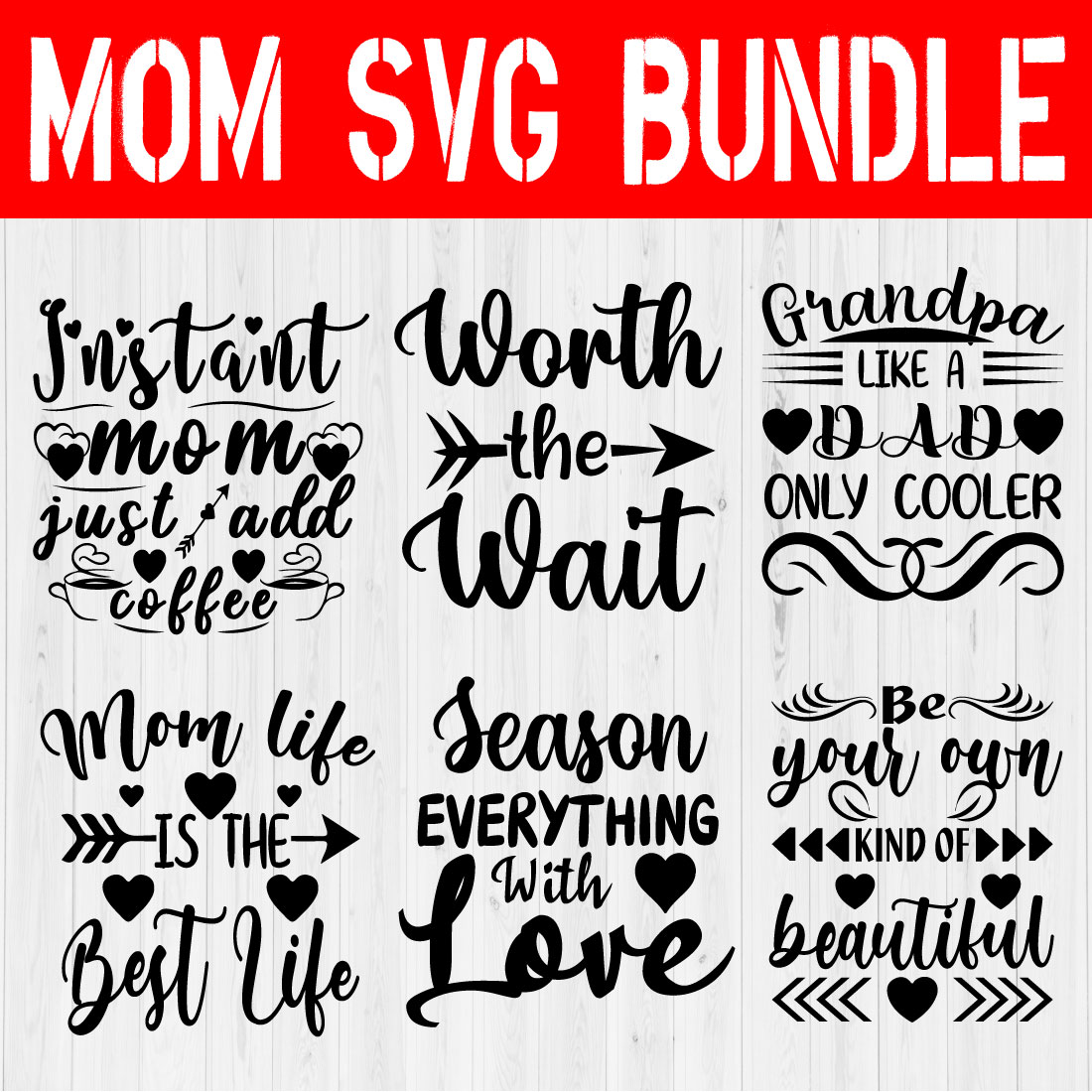 Funny Mom Svg Bundle Vol6 cover image.