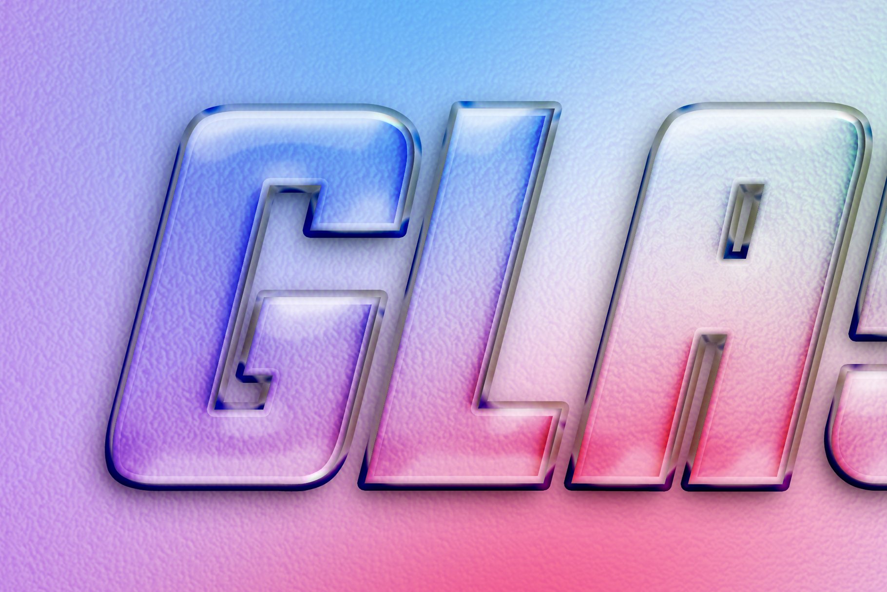 Glass text effect transparent stylepreview image.