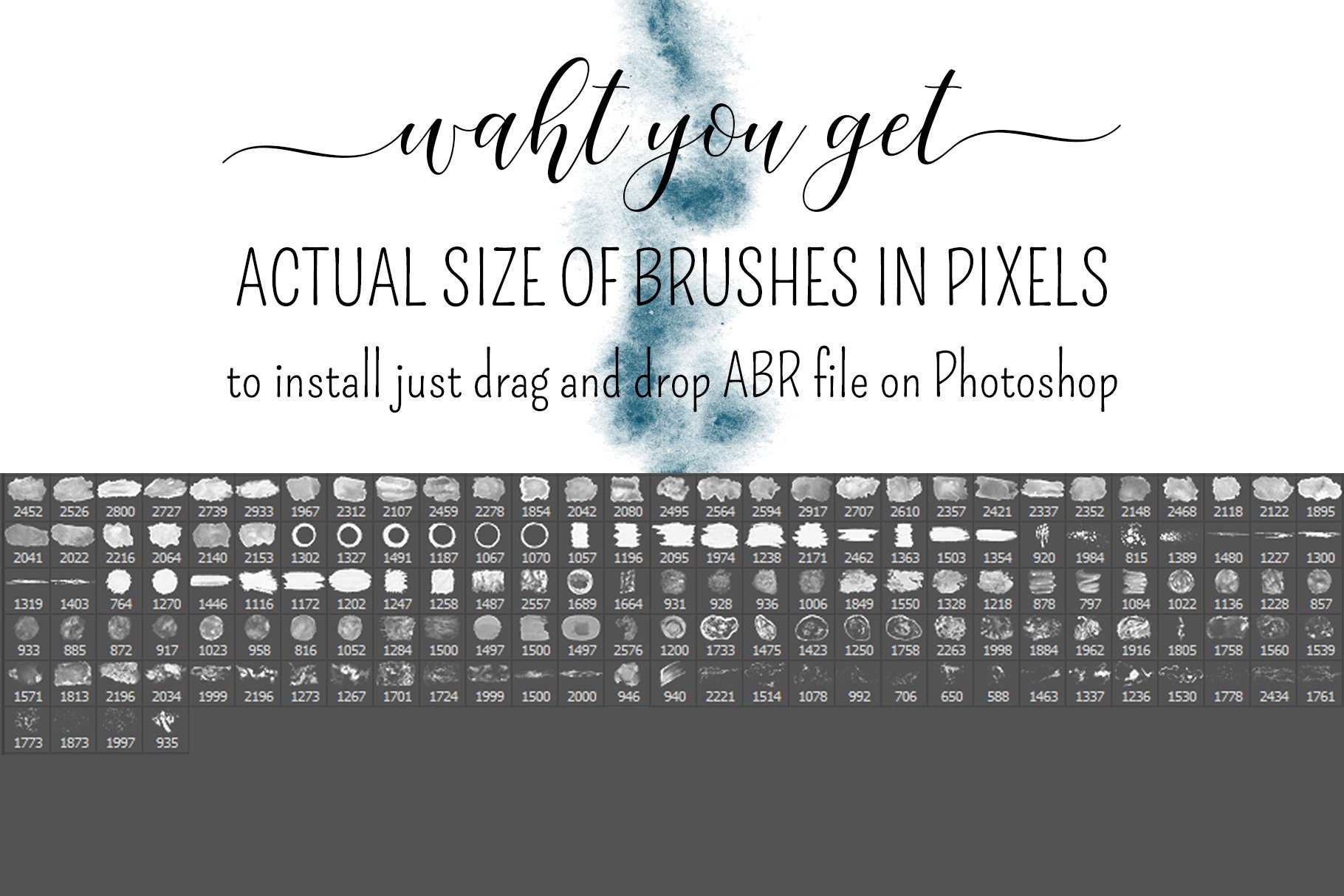 150 Watercolor Photoshop Brushes Setpreview image.